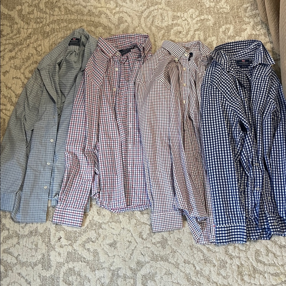 Vineyard Vines Men's Checkered Button Down Shirts - Blue, Red
